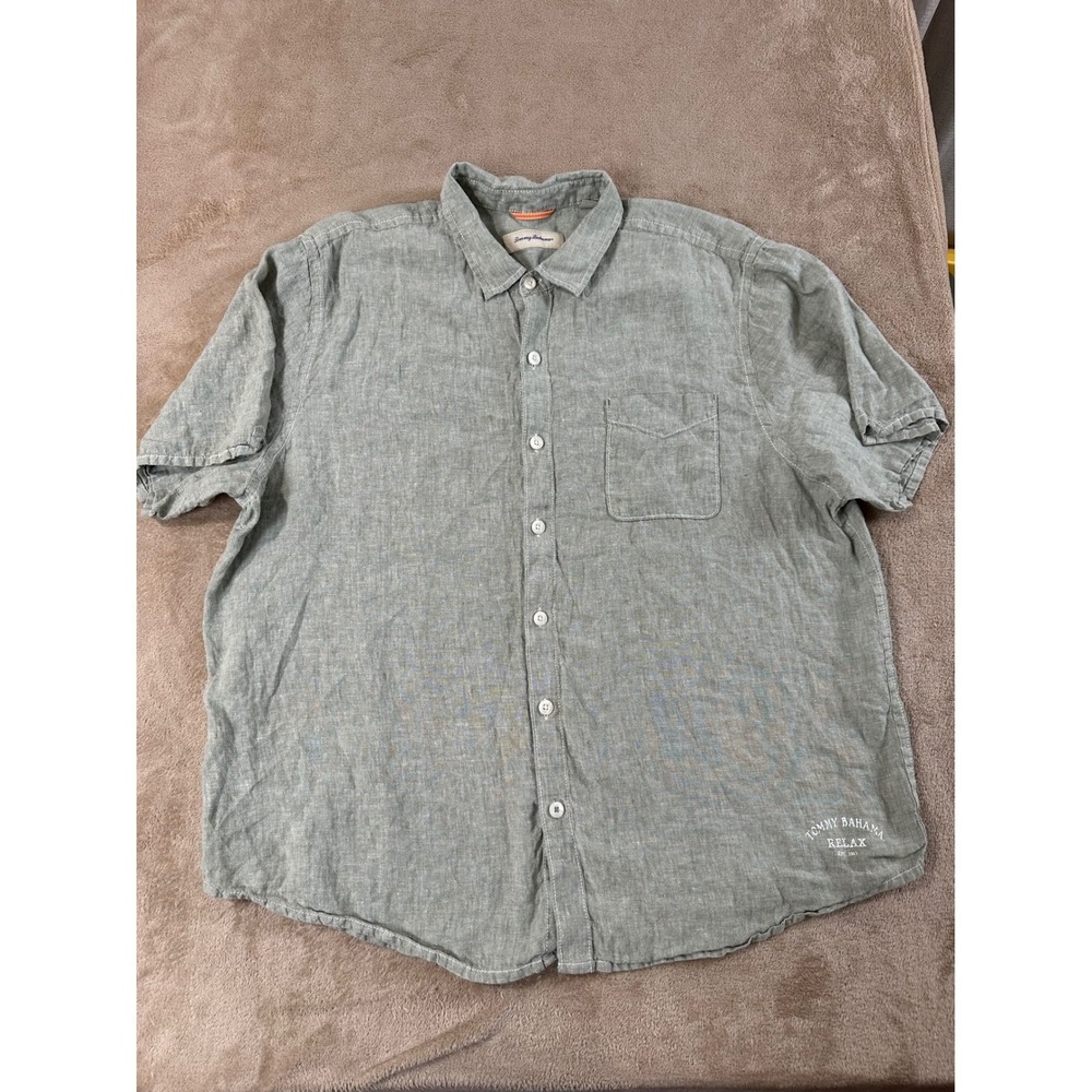 Tommy Bahama Relax Linen Mens 2XL Paradise Breezer collection Short‎ sleeve EUC